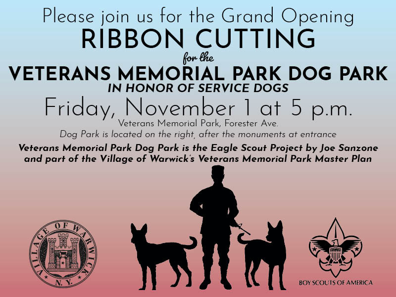 Memorial Park Dog Park Ribbon Cutting @ Memorial Park, Dog Park