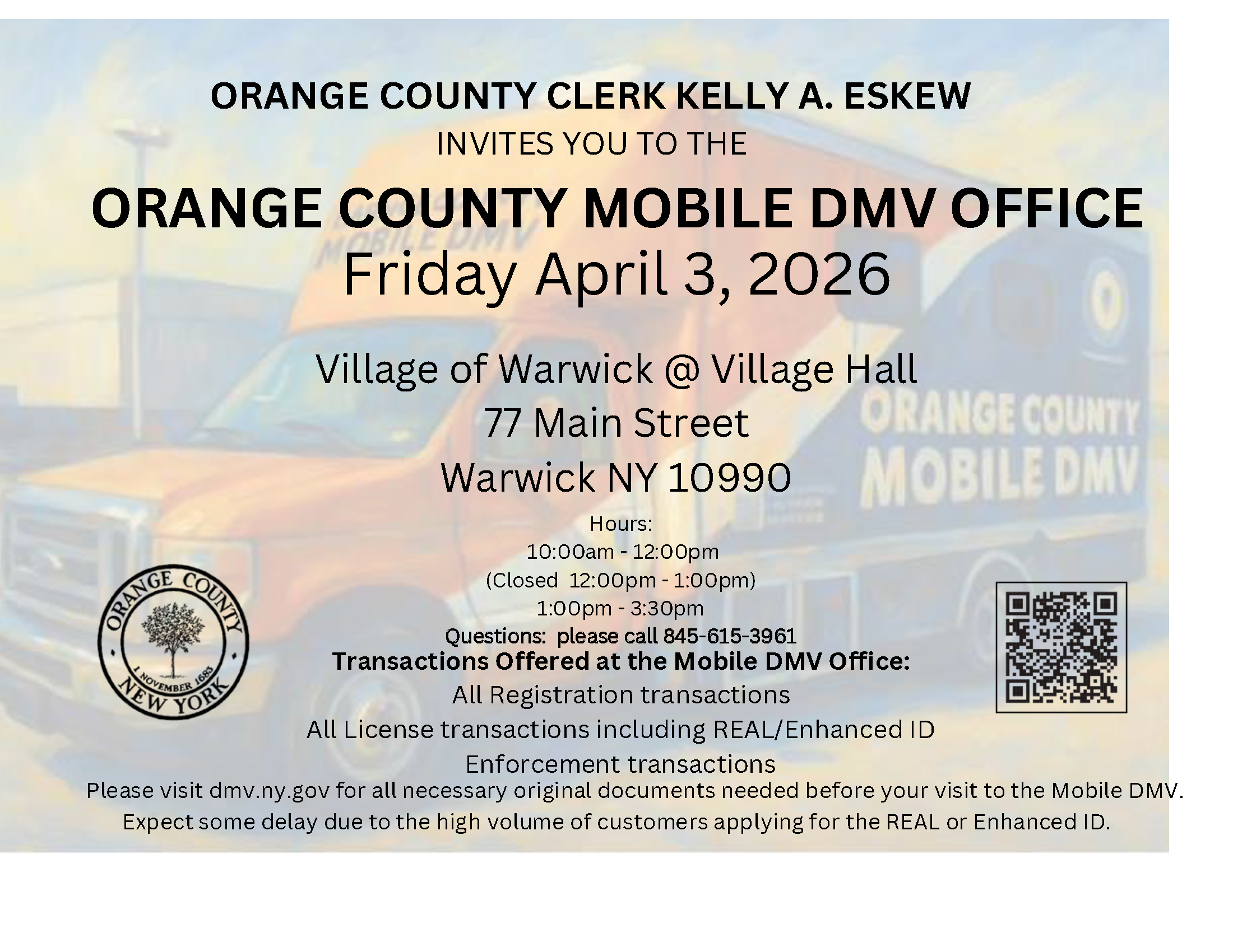 🚐 Mobile DMV Unit @ Village Hall